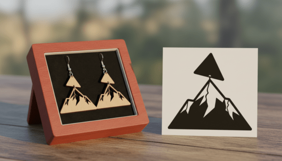 Download Mountain Triangle Earring Laser Cut - Laser Collection
