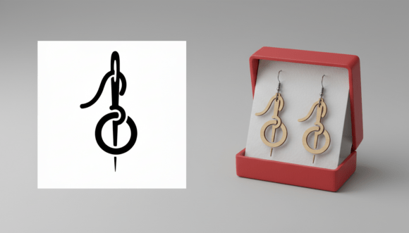 Download Needle &amp; Thread Earring Laser Cut Design - Laser Collection
