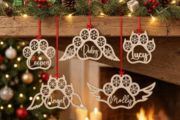 Download Personalized Pet Paw Christmas Laser Cut - Laser Collection