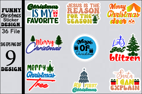 Download Christmas Sticker Designs Bundle - Sticker designs Collection