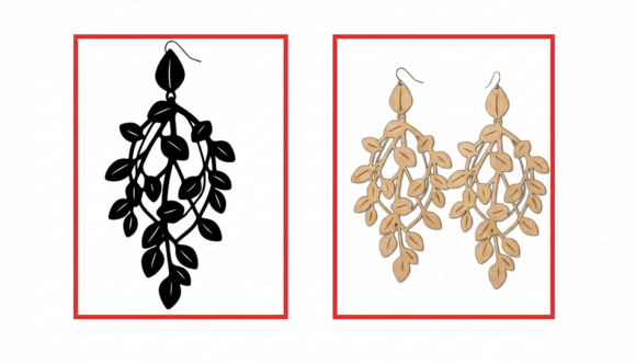 Download Hanging Leaf Vine Earring Laser Cut - Laser Collection