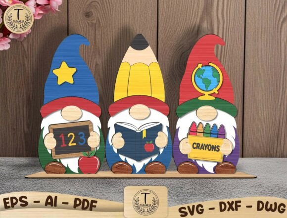 Download School Gnomes Laser Cut File SVG Bundle - Laser Collection