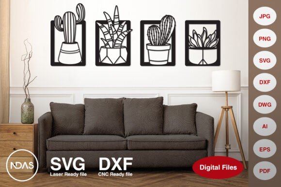 Download Cactus Plant Laser Cut Cnc Svg Dxf Pdf - Laser Collection