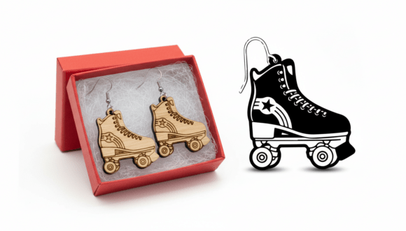 Download Roller Skate Earring Laser Cut Design - Laser Collection