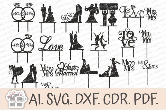 Download Wedding Cake Topper Svg. Laser Cut - Laser Collection