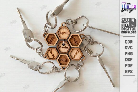 Download Family Name Keychains Laser Cut Kit |CNC - Laser Collection