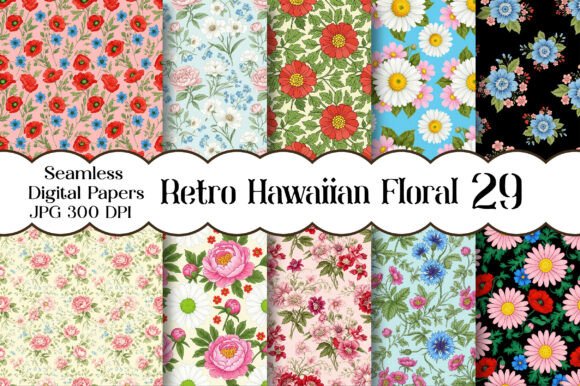 Download Retro Hawaiian Floral Papers - Premium Resources