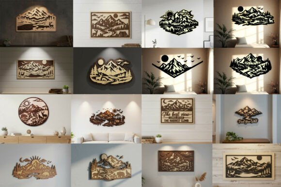 Download Laser Cut Mountain Wall Art SVG Bundle - Laser Collection