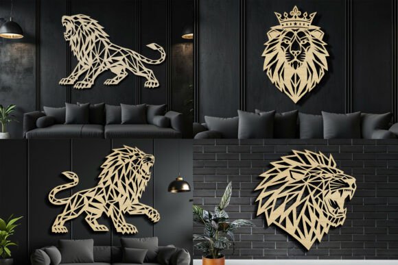 Download Laser Cut Lion Wall Art SVG Bundle - Laser Collection
