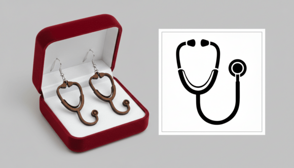 Download Stethoscope Earring Laser Cut Design - Laser Collection