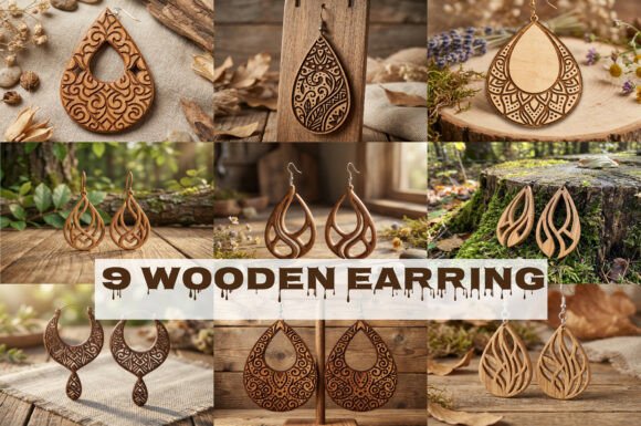 Download 9 Wooden Earring SVG Bundle | Laser Cut - Laser Collection
