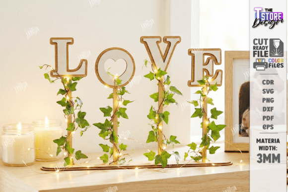 Download Love Table Decor Stand Laser Cut Kit SVG - Laser Collection