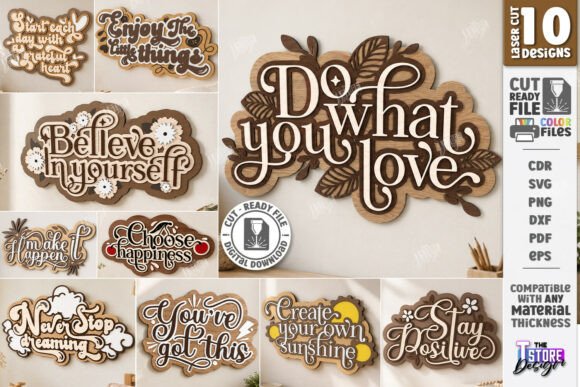 Download Inspirational Quote Wall Decor Laser Set - Premium Bundle