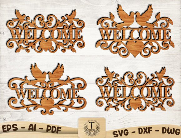 Download Welcome Sign Laser Cut Files SVG Bundle - Laser Collection