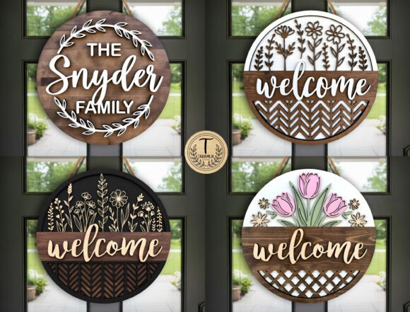Download Welcome Sign Laser Cut File SVG Bundle - Laser Collection