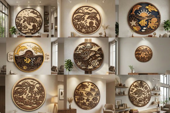 Download Laser Cut Sea Life Wall Art SVG Bundle - Laser Collection