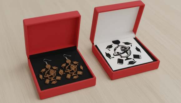 Download Graduation Travel Globe Earring Laser - Laser Collection