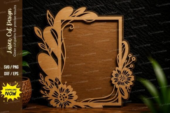 Download Botanical Corner Frame Laser Cut Svg - Laser Collection
