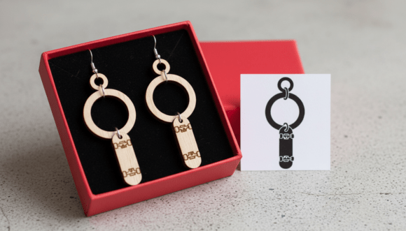 Download Skateboard Hoop Earring Laser Cut Design - Laser Collection