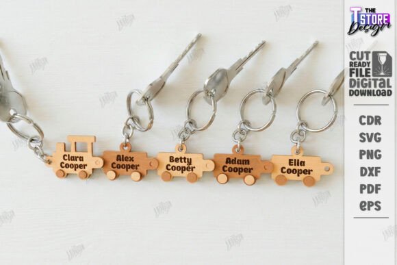Download Family Name Keychains Laser Cut Kit |CNC - Laser Collection