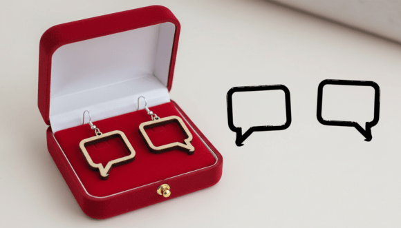 Download Chat Bubble Earring Laser Cut Design - Laser Collection