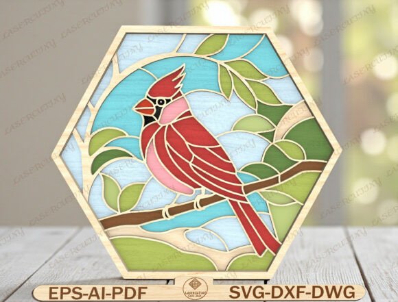 Download Bird Stained Glass Style Laser Cut - Laser Collection