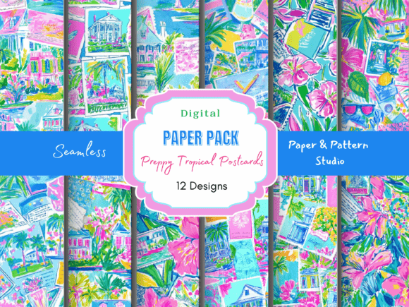 Download Preppy Tropical Postcard Print - Premium Bundle