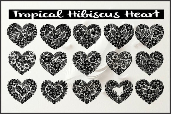Download Tropical Hibiscus Heart Silhouette - Premium Resources