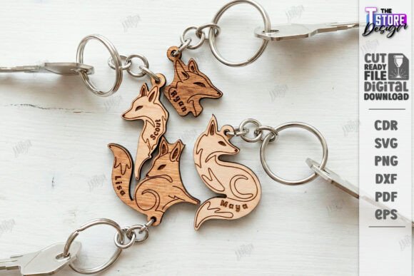 Download Family Name Keychains Laser Cut Kit |CNC - Laser Collection