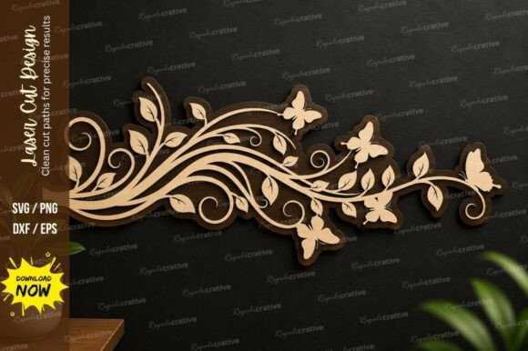 Download Floral Vine Border Laser Cut Svg File - Laser Collection