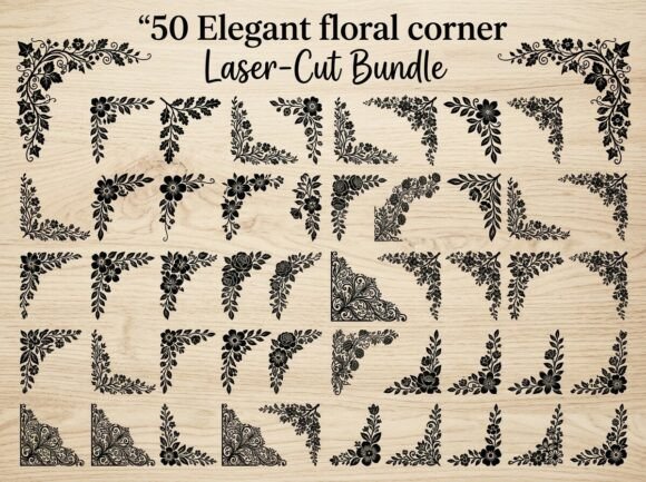 Download Elegant Floral Corner Decorative Laser - Laser Collection