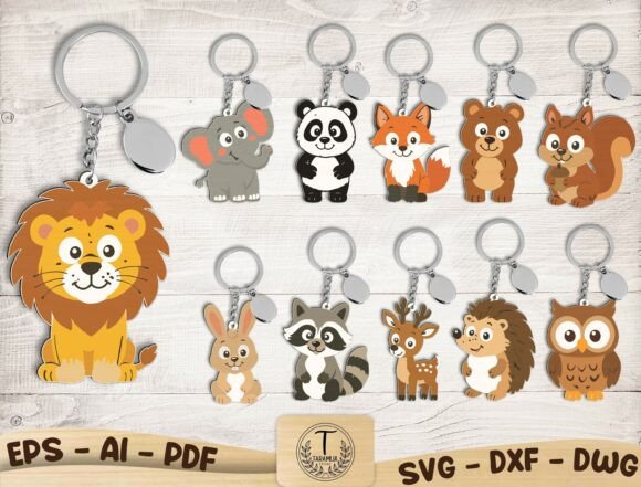 Download Animal Keychain Laser Cut SVG Bundle - Laser Collection